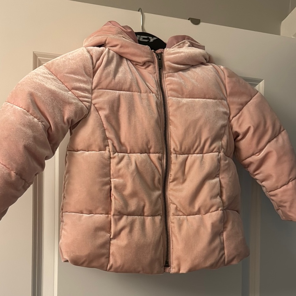 Kids Pink Puffer Jacket - Velvet